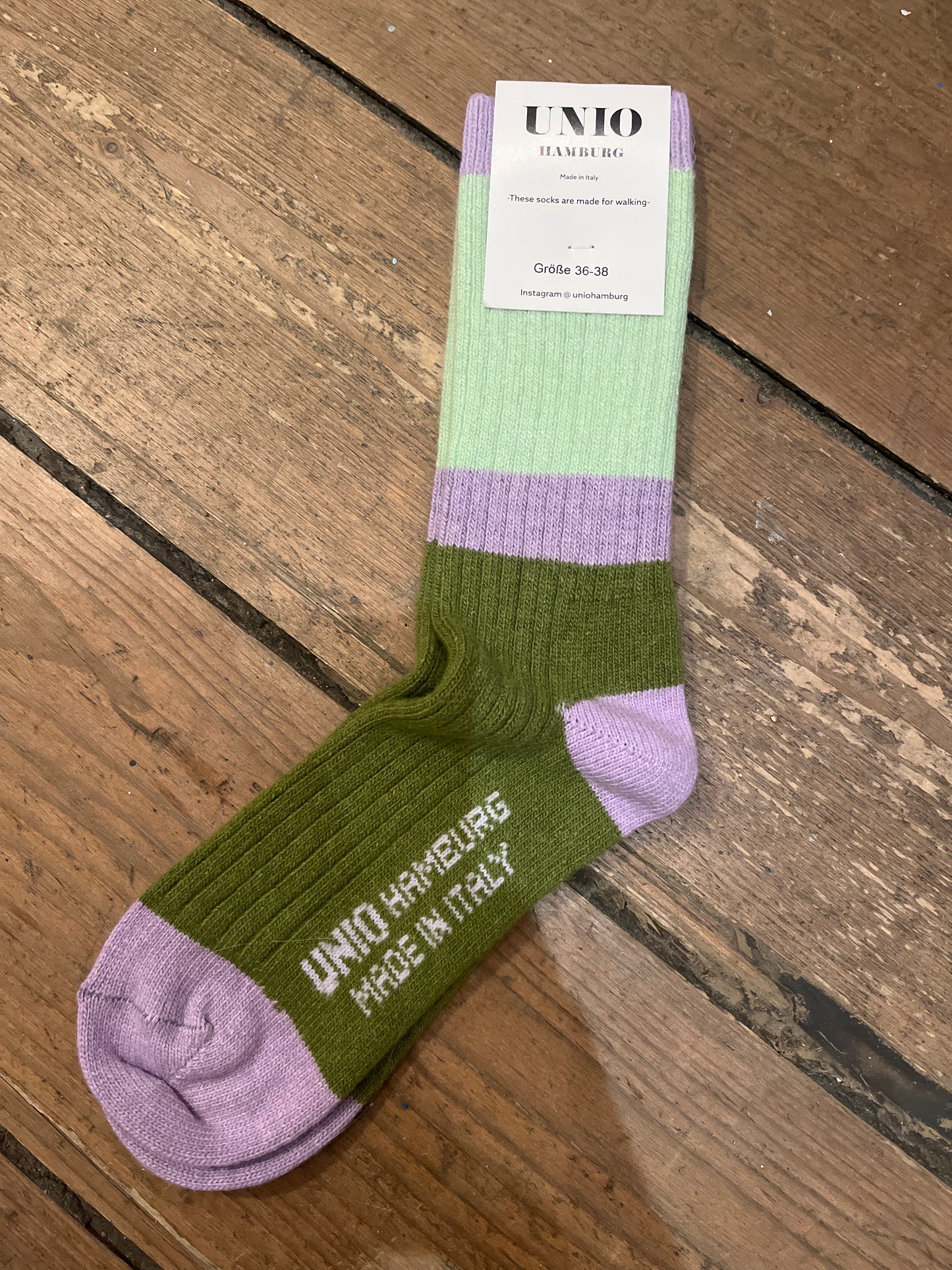 Ullsokker - Calm Glitzi - Lime/Lilla/Oliven
