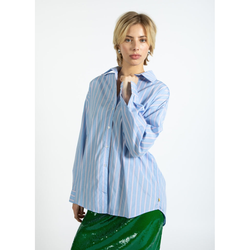 Striped shirt - Light blue/pink stripe