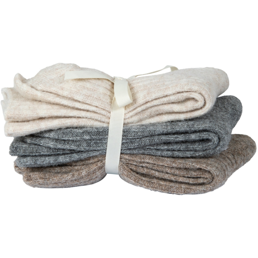 Coster Copenhagen - Cozy wool socks - 3-pk. Onesize (Melange/grey/off white)