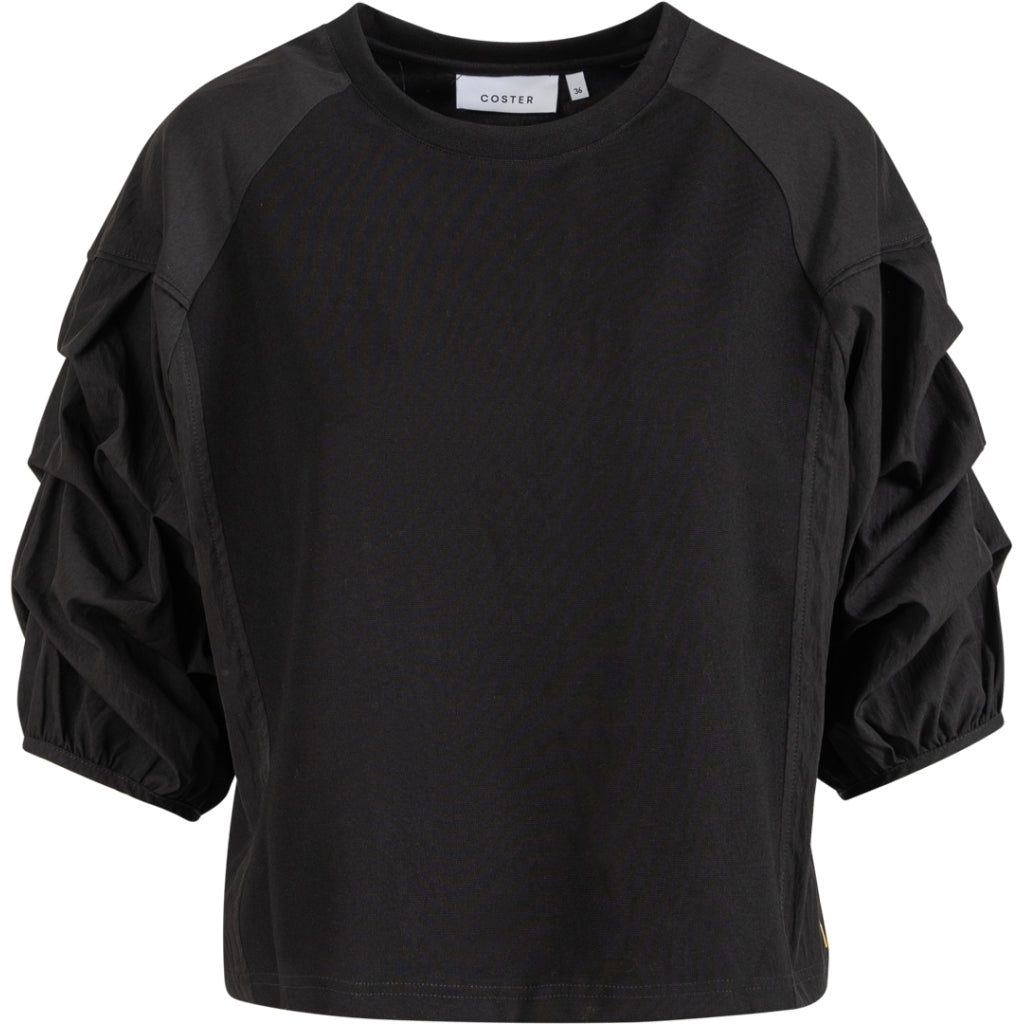 Blouse with puffy sleeves - Black