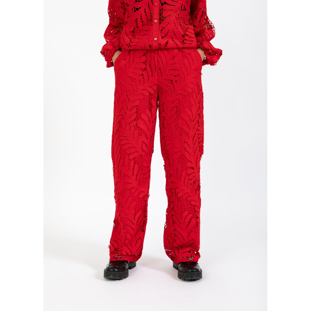 Lace pants - red