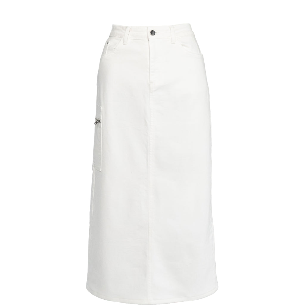 Kaia Denim Skirt - White Alyssum