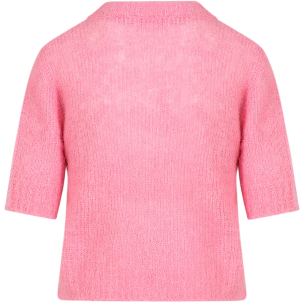 Short sleeved knit in alpaca - Tropical pink