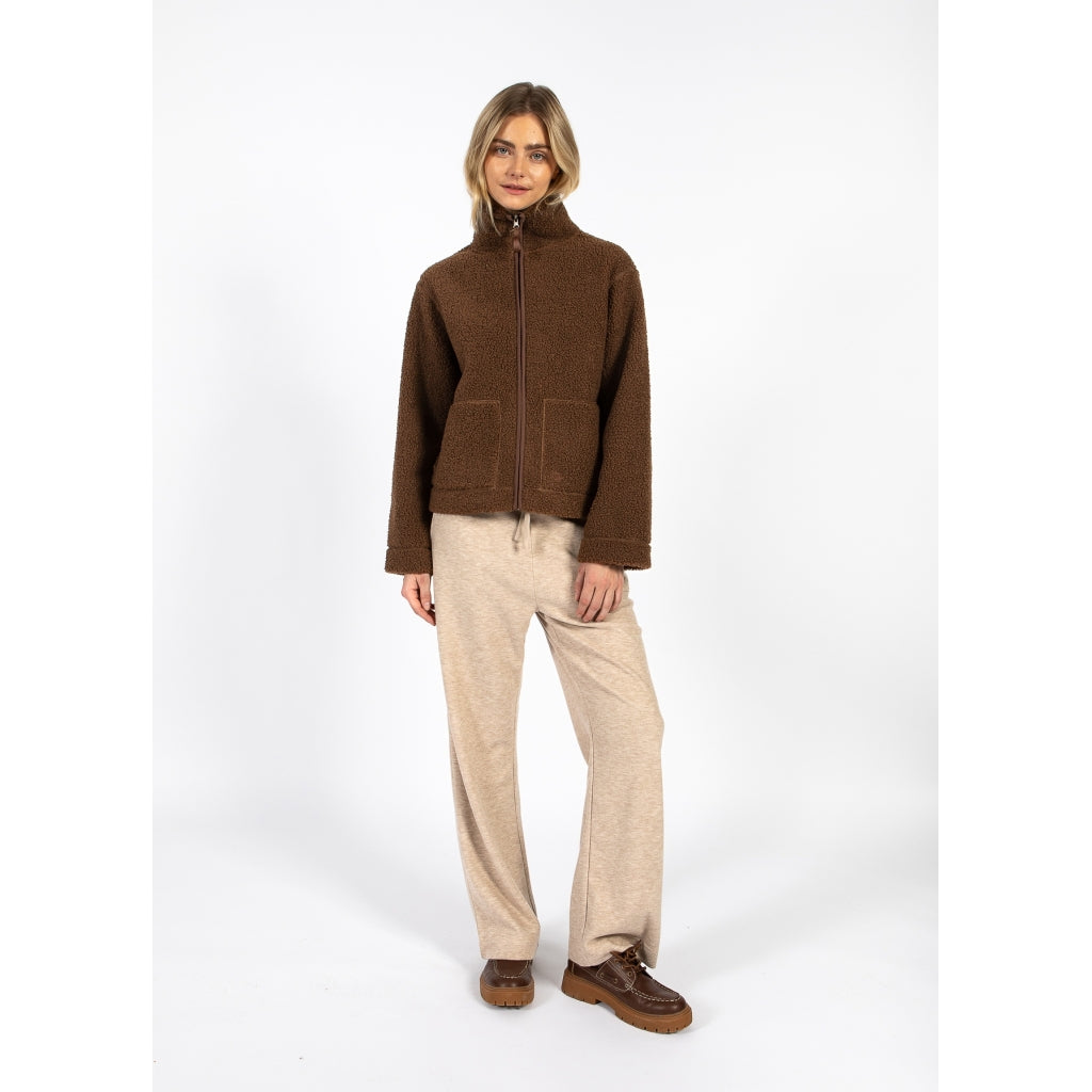 Coster Copenhagen - Jamie Fleece Zip sweater - Chocolate brown
