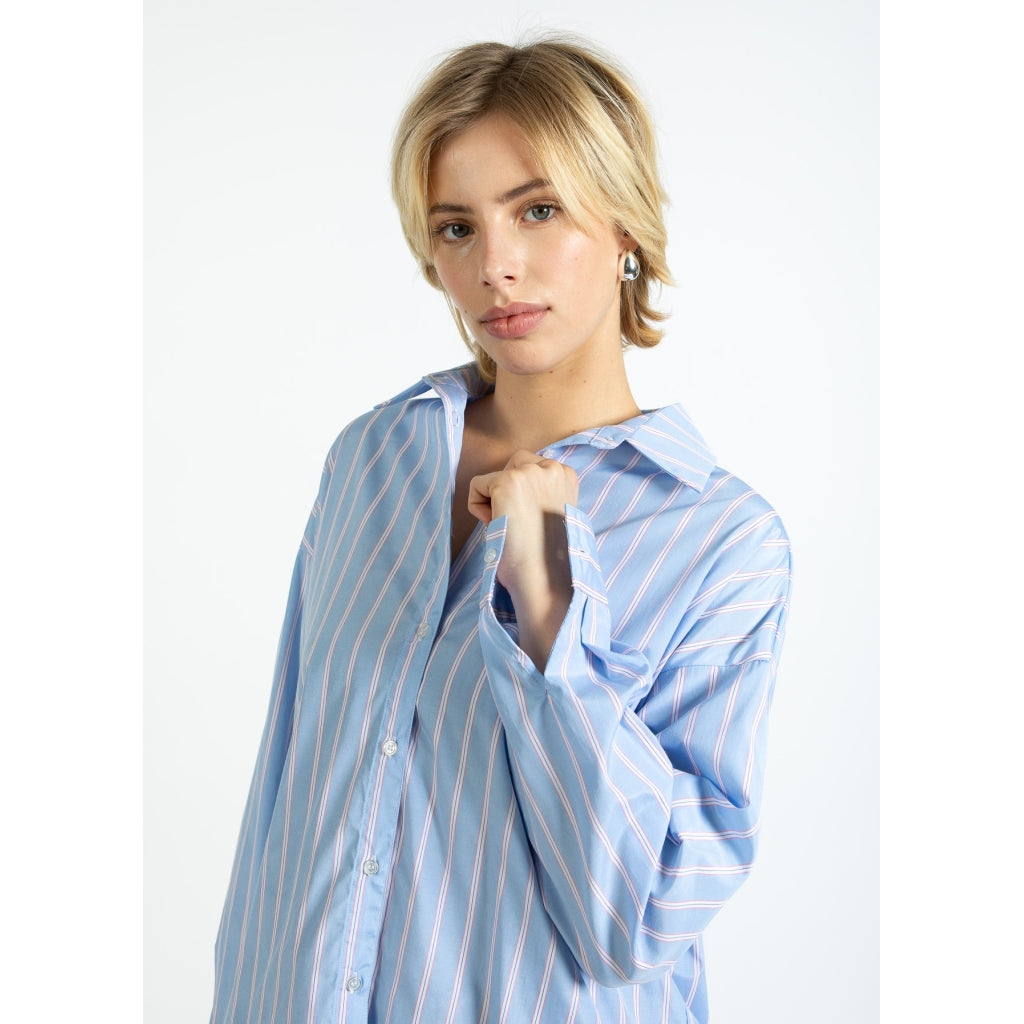 Striped shirt - Light blue/pink stripe