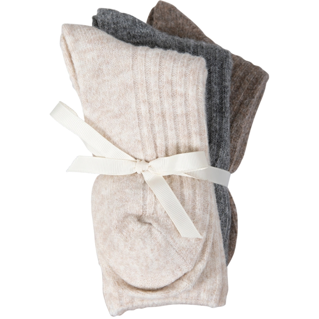Coster Copenhagen - Cozy wool socks - 3-pk. Onesize (Melange/grey/off white)