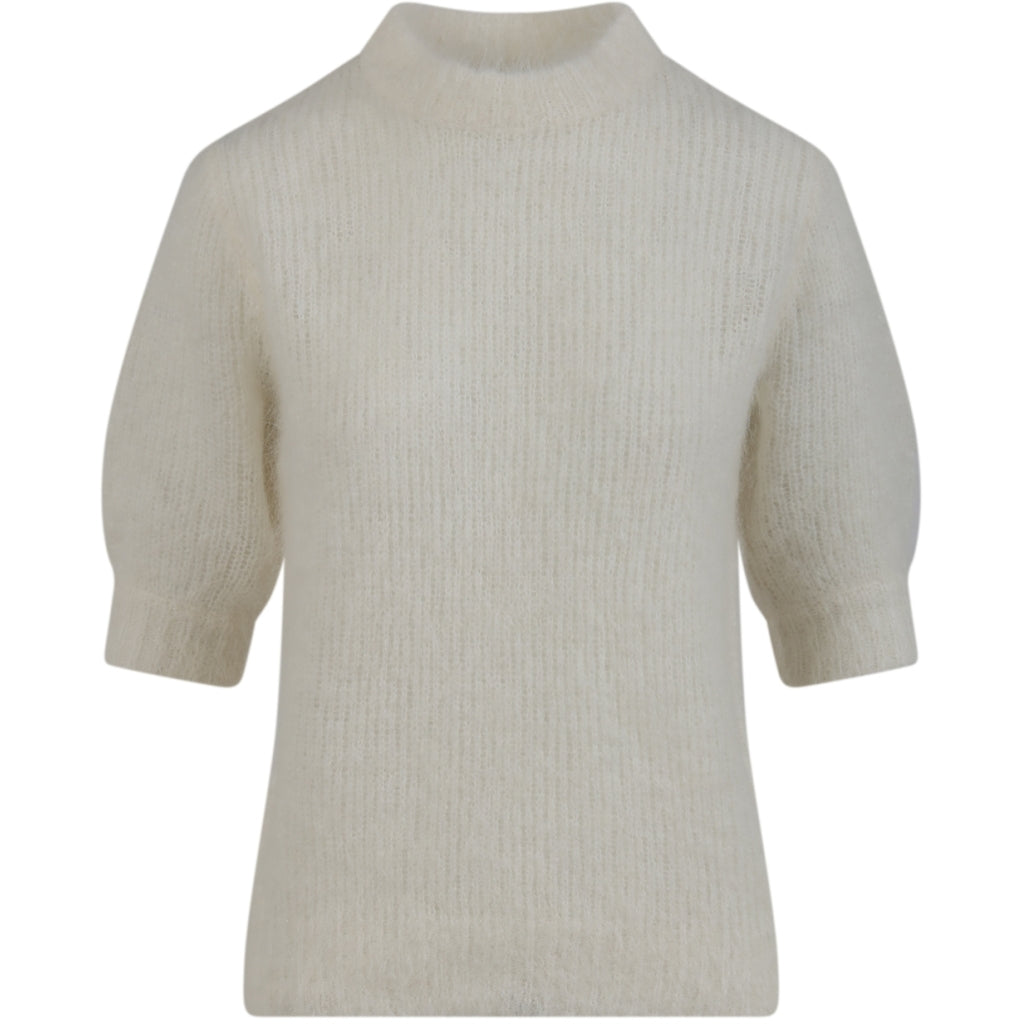 Short sleeve knit in alpaca - creme