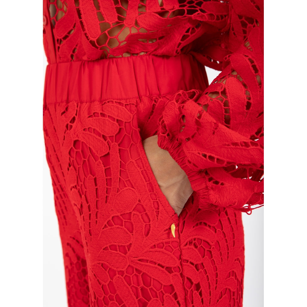 Lace pants - red