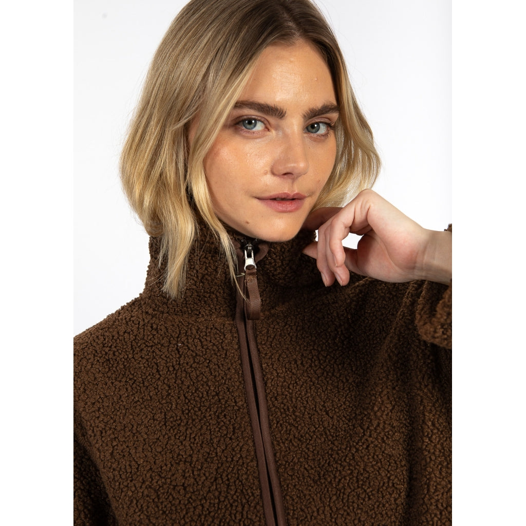 Coster Copenhagen - Jamie Fleece Zip sweater - Chocolate brown