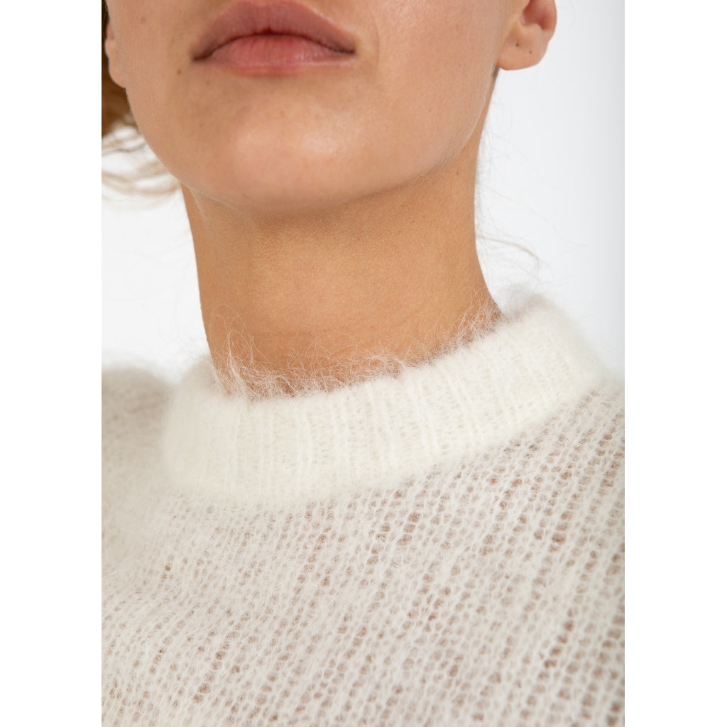 Short sleeve knit in alpaca - creme