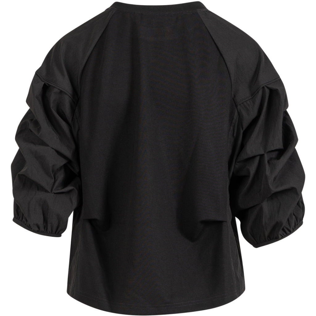 Blouse with puffy sleeves - Black