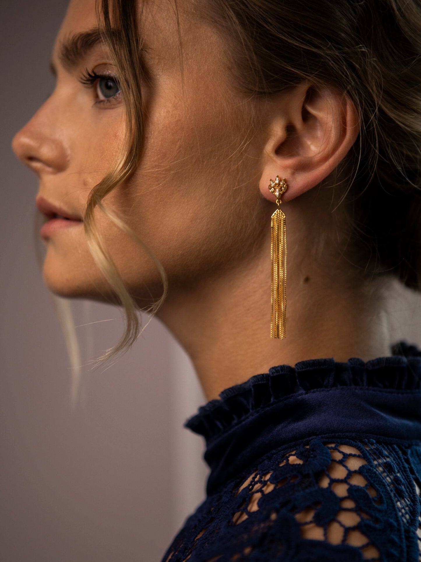 Evelina øredobber - gull/Swarovski