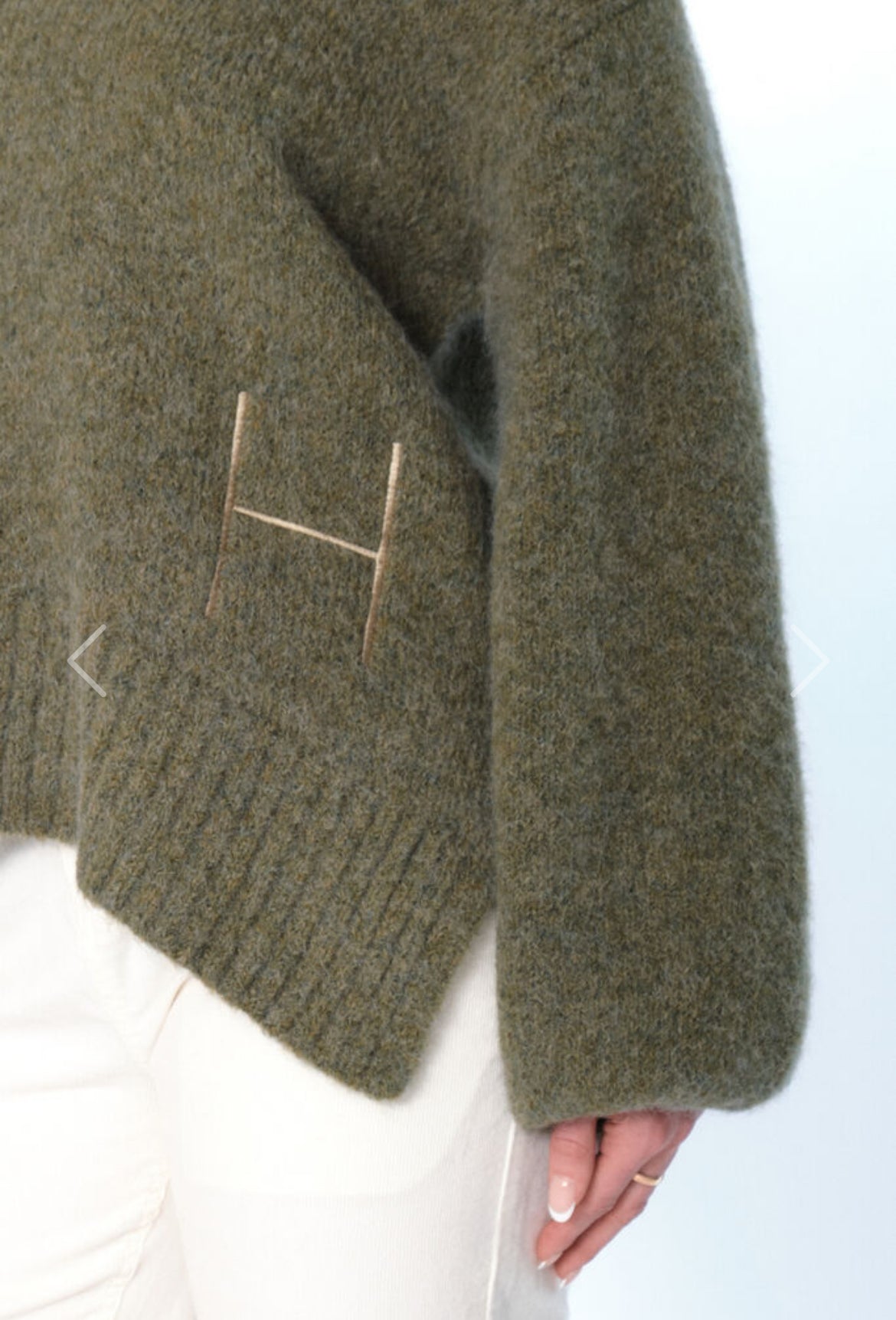 SOFIE V-neck Sweater - Winter Moss