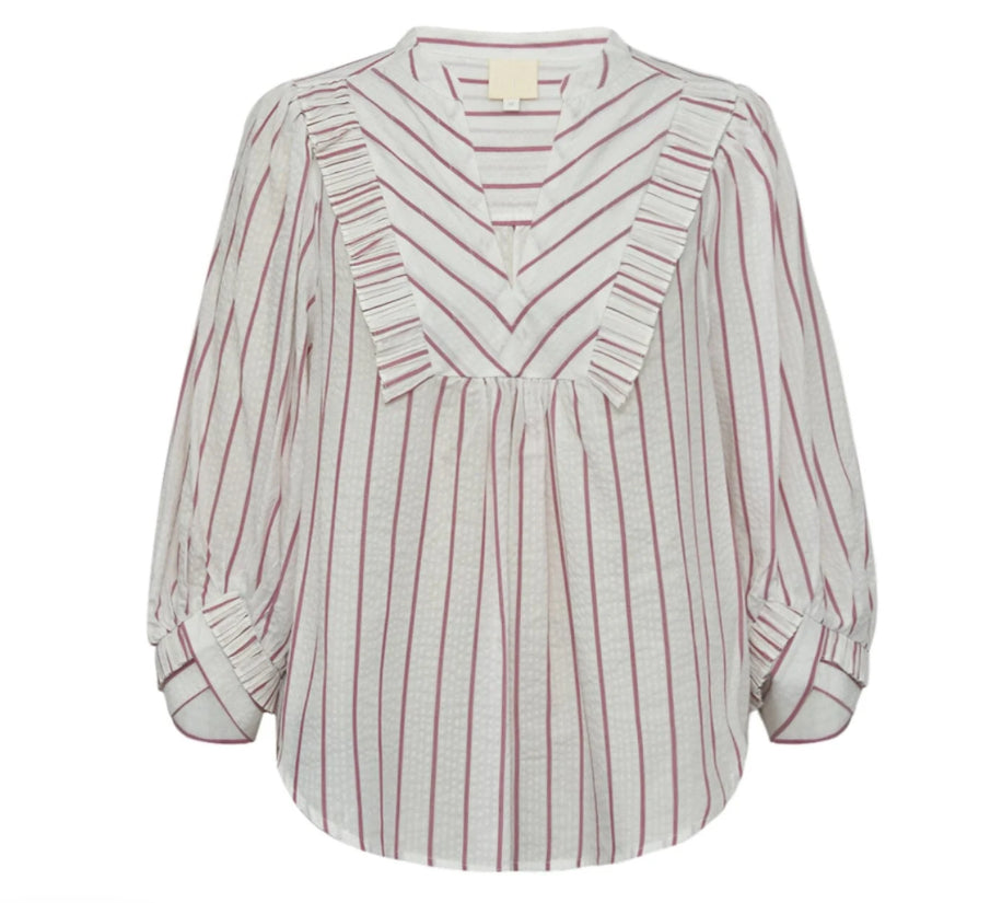 SophiaGO Daimi Mo Blouse - Rosa Creme Stripes