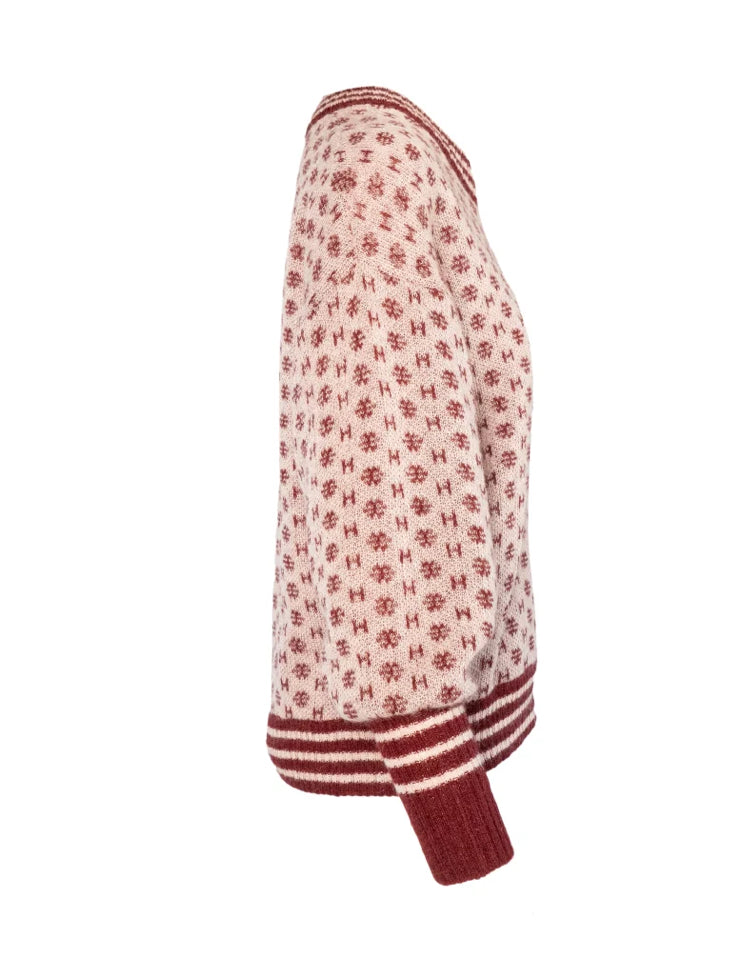 LOGO Short Cardigan rose smoke