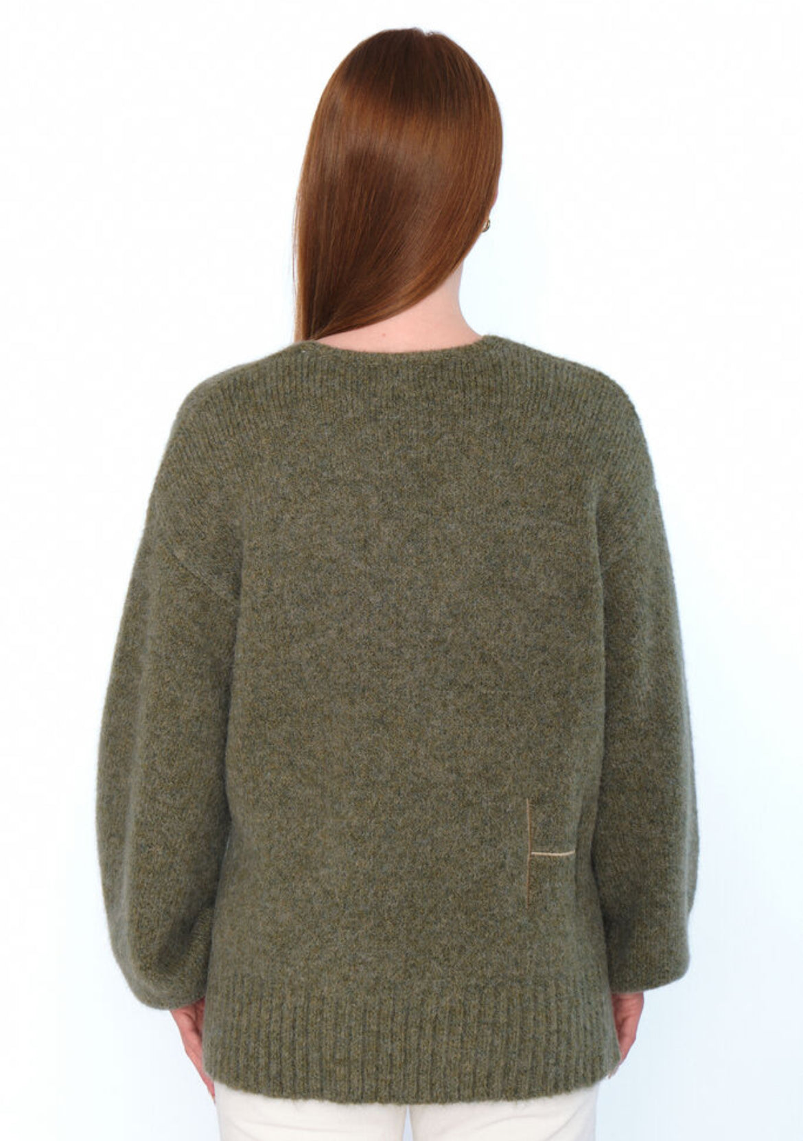 SOFIE V-neck Sweater - Winter Moss