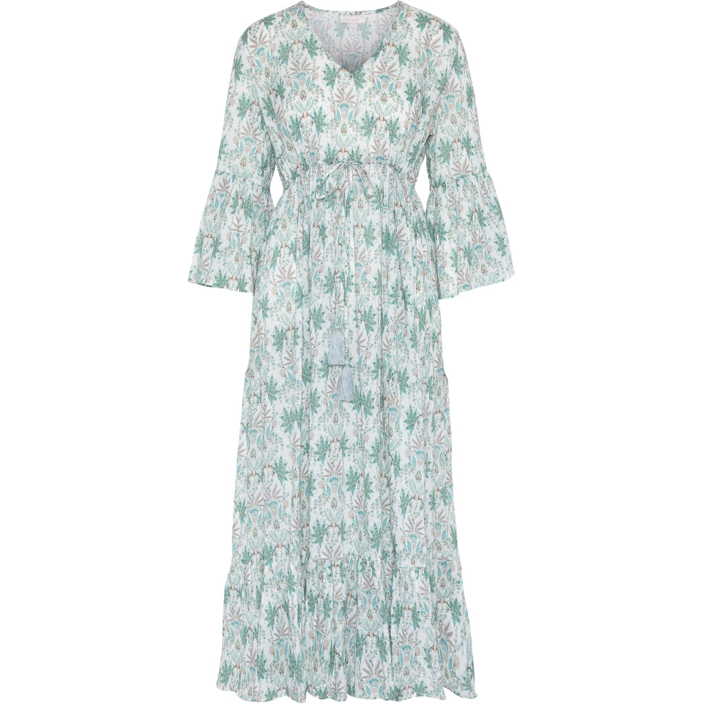RAH Oslo - Maria Long Dress - Green Leaf Print