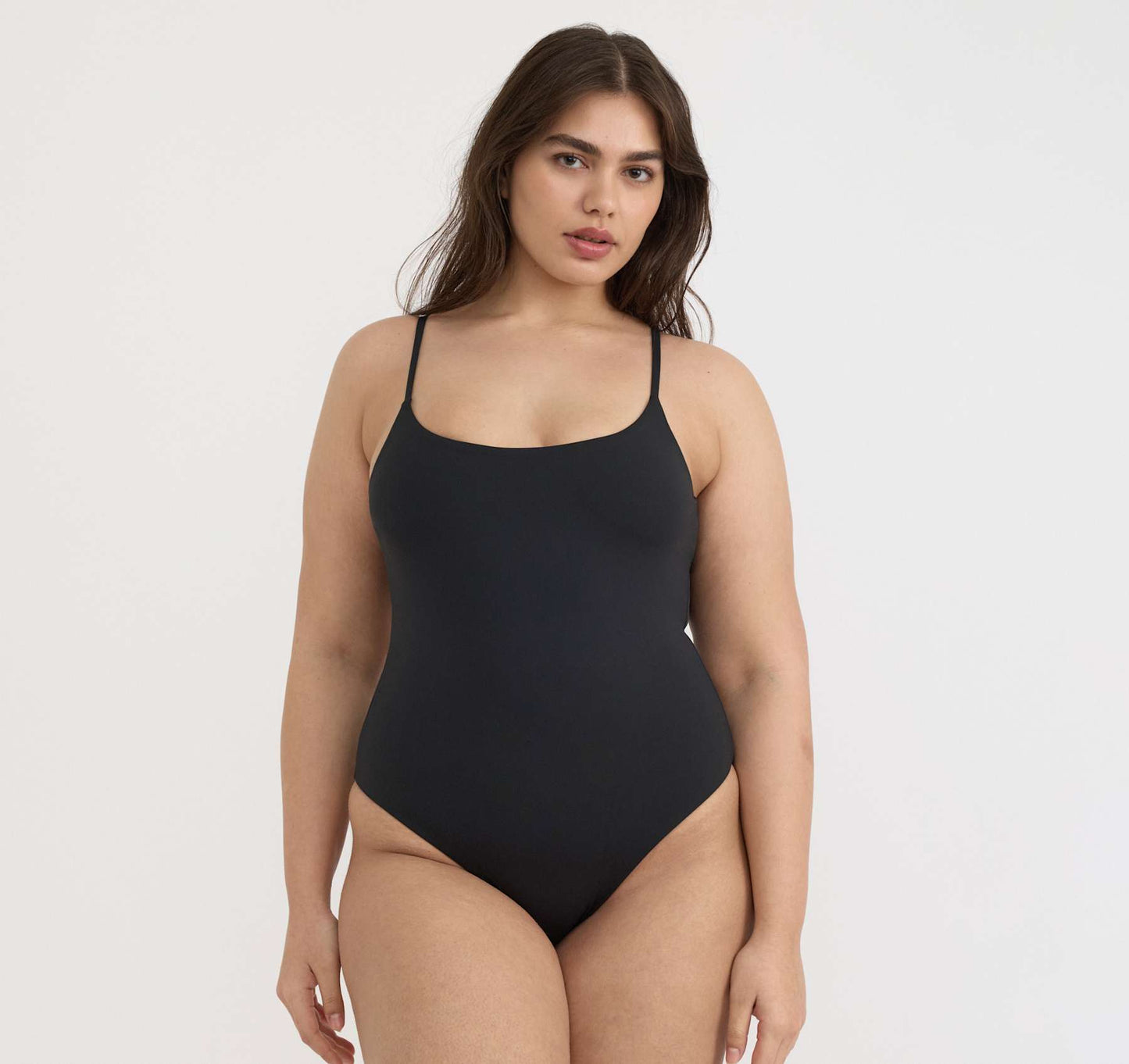 Swim open back one-piece - Black (Organic Basics)
