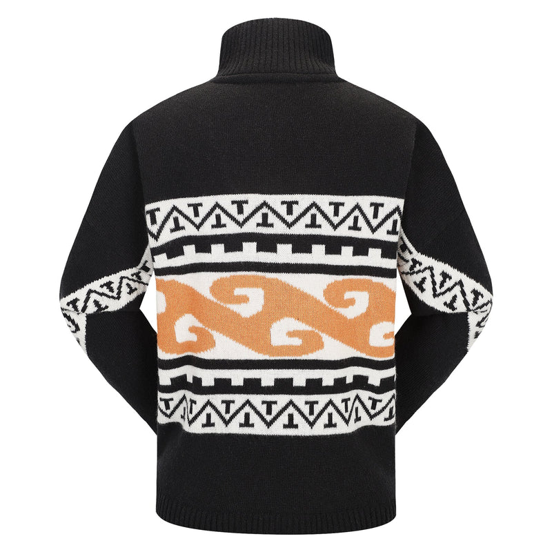 EMILIE VOE NERENG - Lygna wool blend half-zip - Black