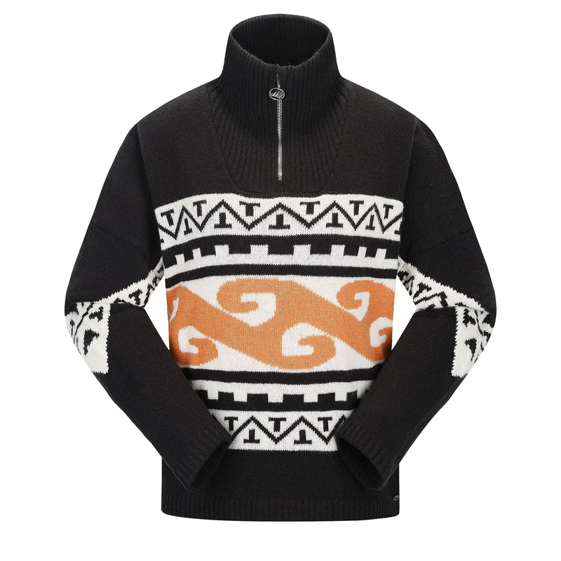 EMILIE VOE NERENG - Lygna wool blend half-zip - Black