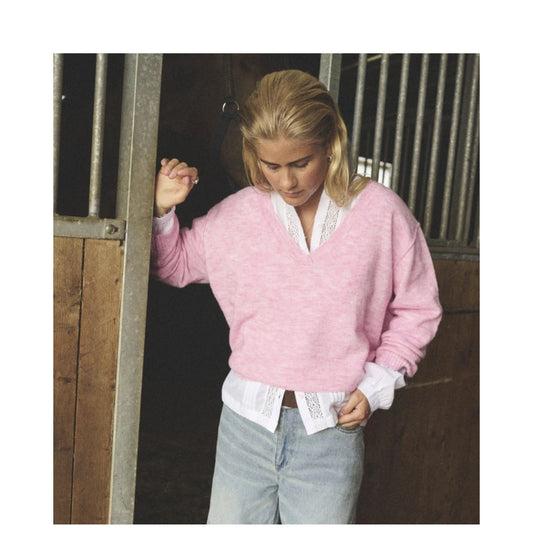 HUMBLE - NinettHBS Oversize pullover - Soft pink melange