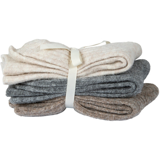 Cozy wool socks - 3-pk. Onesize (Melange/grey/off white)