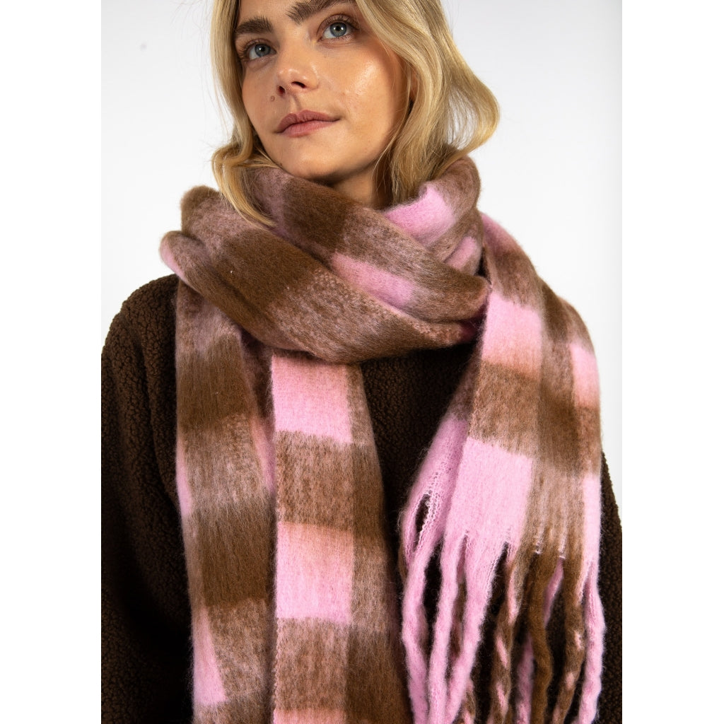 Maren scarf - brown/pink check