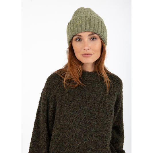Myla rib beanie - army green