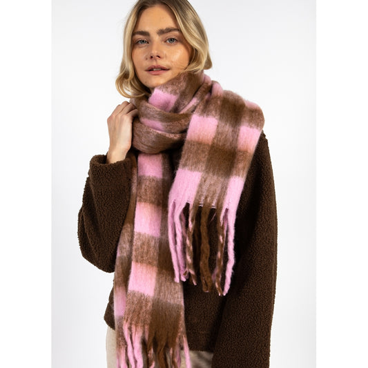 Maren scarf - brown/pink check