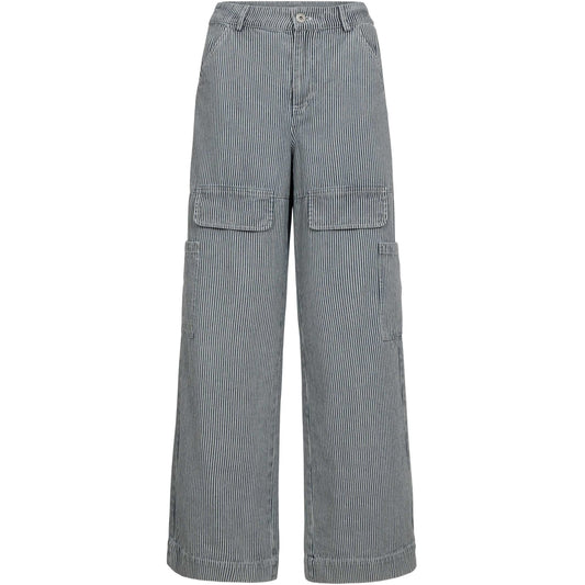 GOSSIA - RosannGO Pants - Off-white Blue Striped