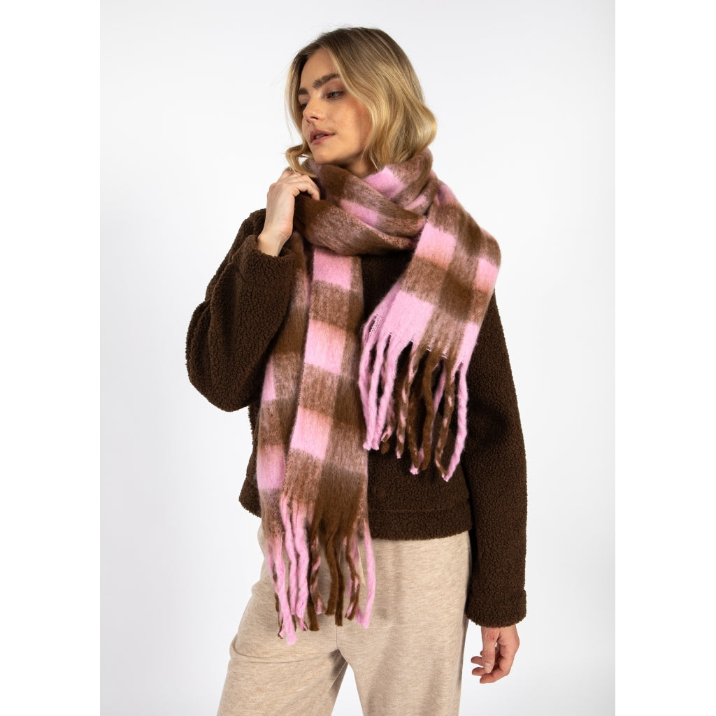 Maren scarf - brown/pink check