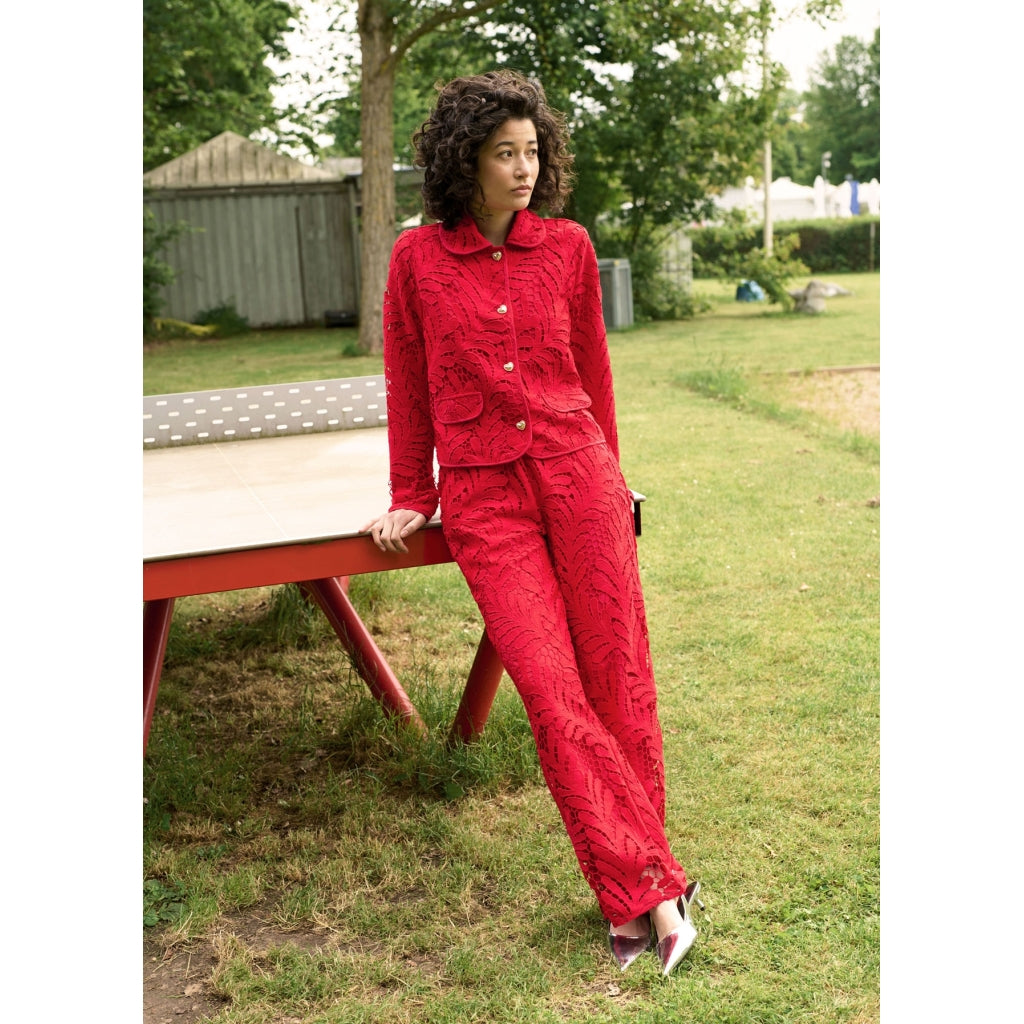 Lace pants - red