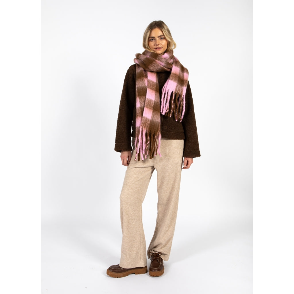 Maren scarf - brown/pink check