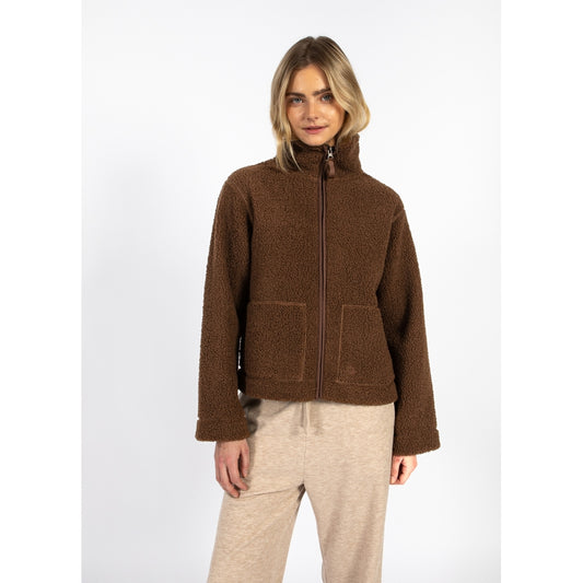 Jamie Fleece Zip sweater - Chocolate brown