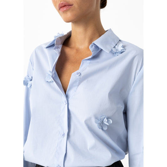Coster Copenhagen - Shirt with flowers - Bright blue