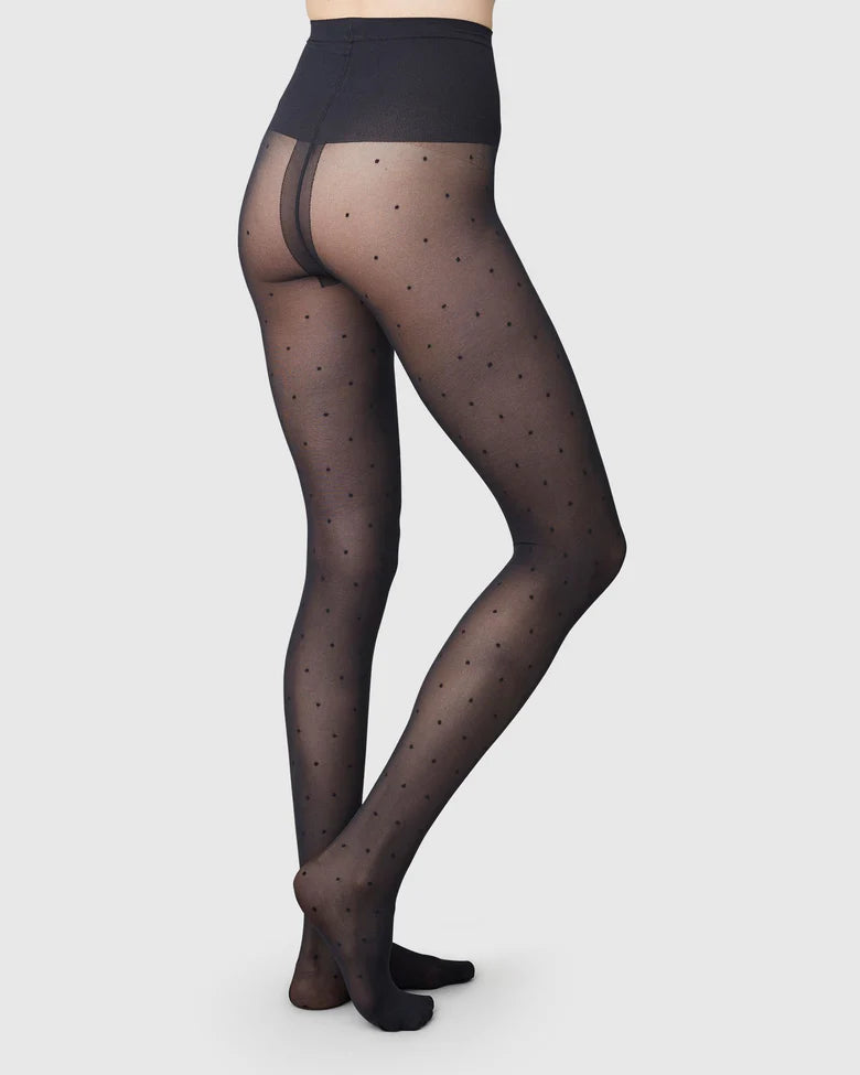 Swedish Stockings - Doris Dots Tights 40 DEN - Black