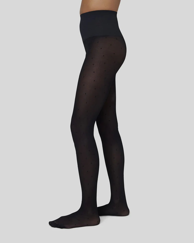 Swedish Stockings - Doris Dots Tights 40 DEN - Black