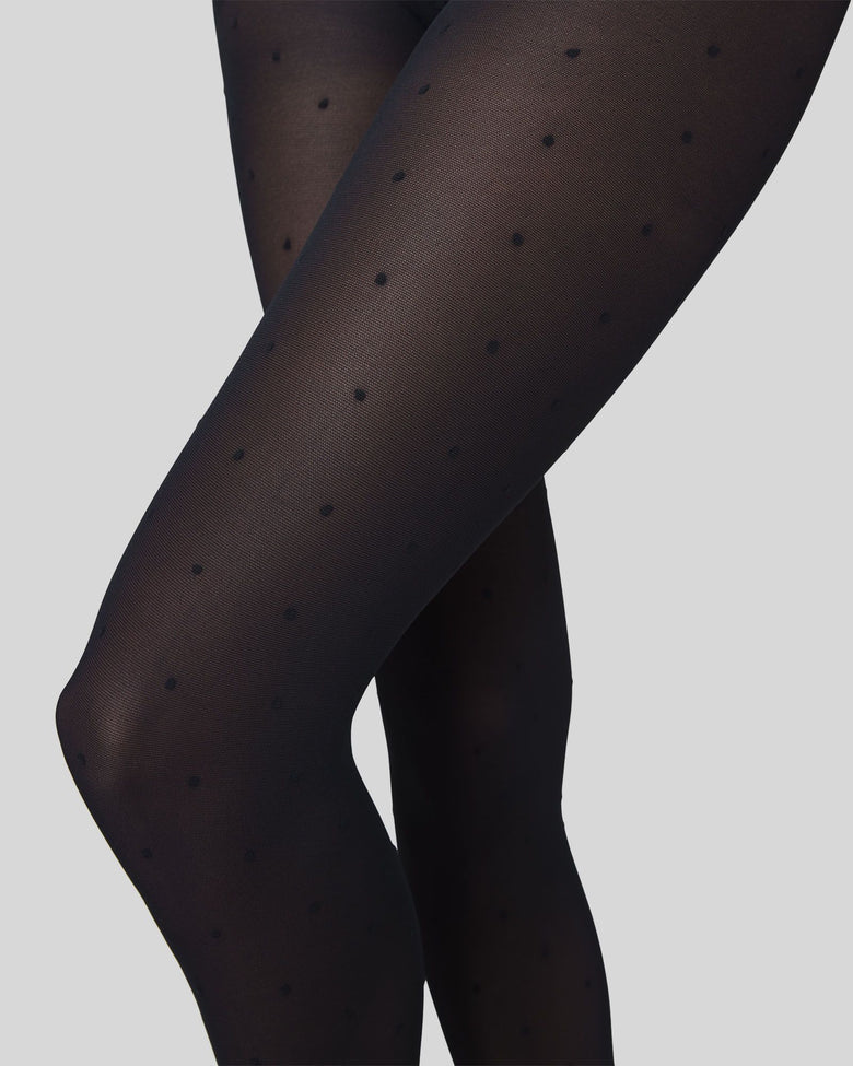 Swedish Stockings - Doris Dots Tights 40 DEN - Black