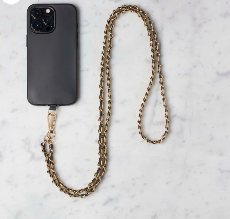 NORWAY DESIGNstudio - Mobilstropp Lenke Gull/sort "chanel" lang