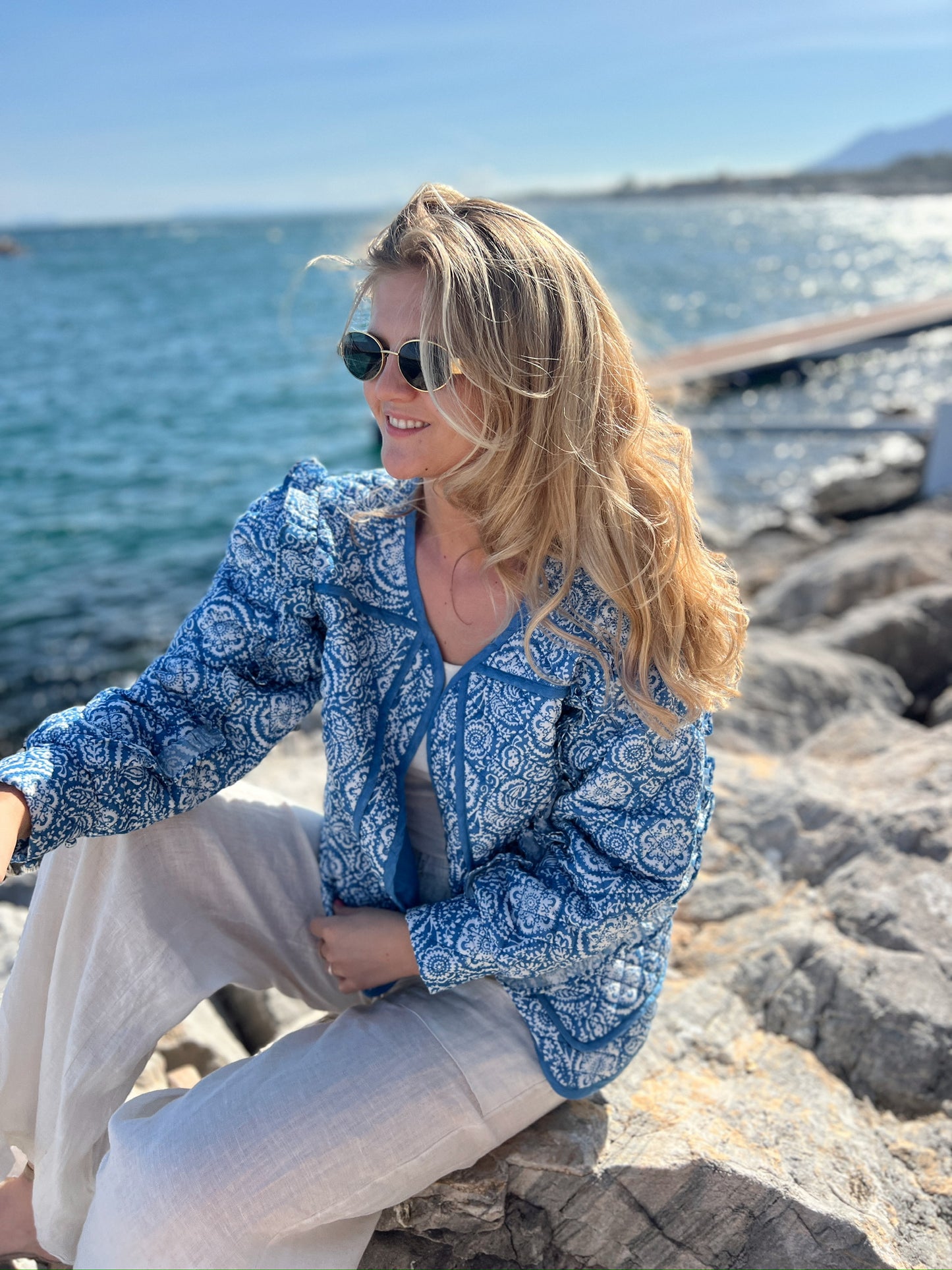 Quilted Jacket - Blue Paisley (RAH)