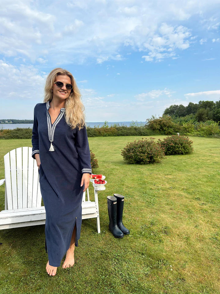 RAH Oslo - Kaftan Long Dress - Navy