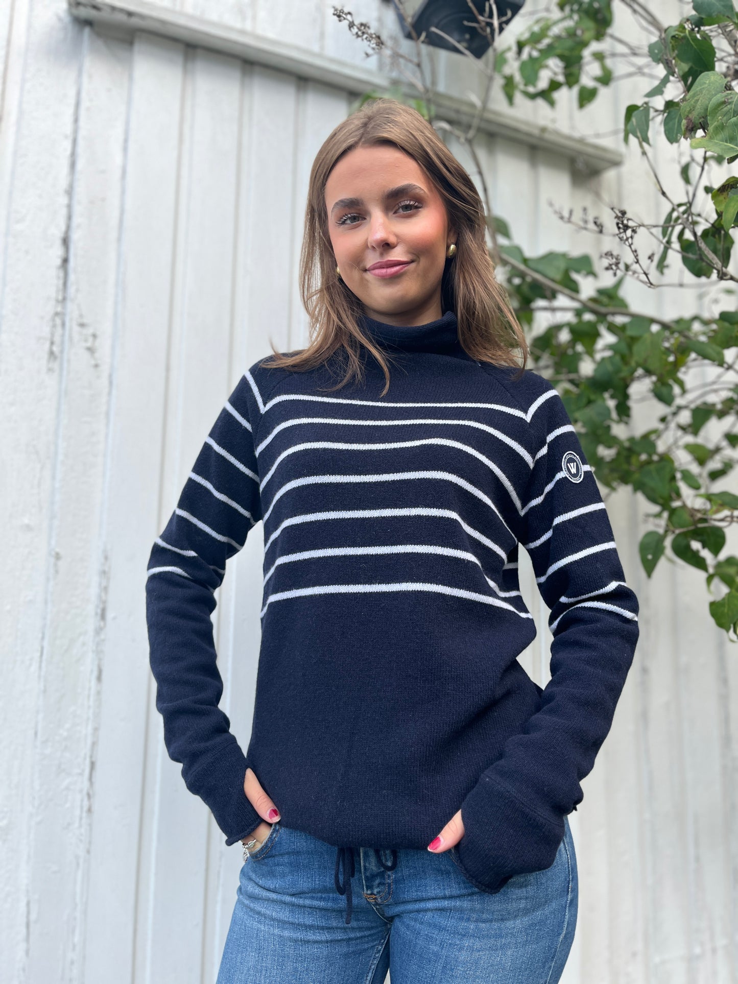 Martina Sweater Windproof  Navy/Off-White (Holebrook)