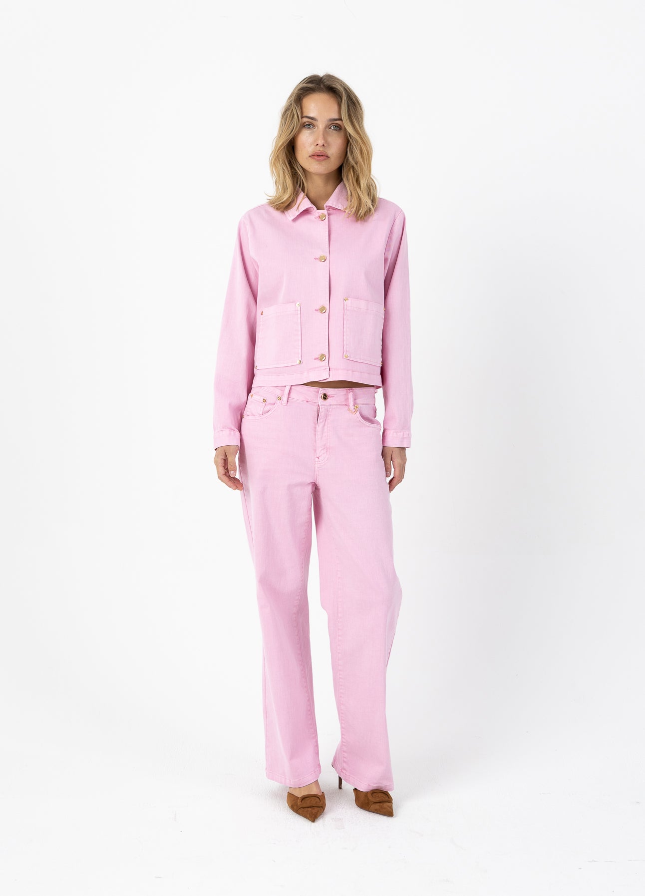 COSTER COPENHAGEN - Jacket in pink denim - Bon bon pink