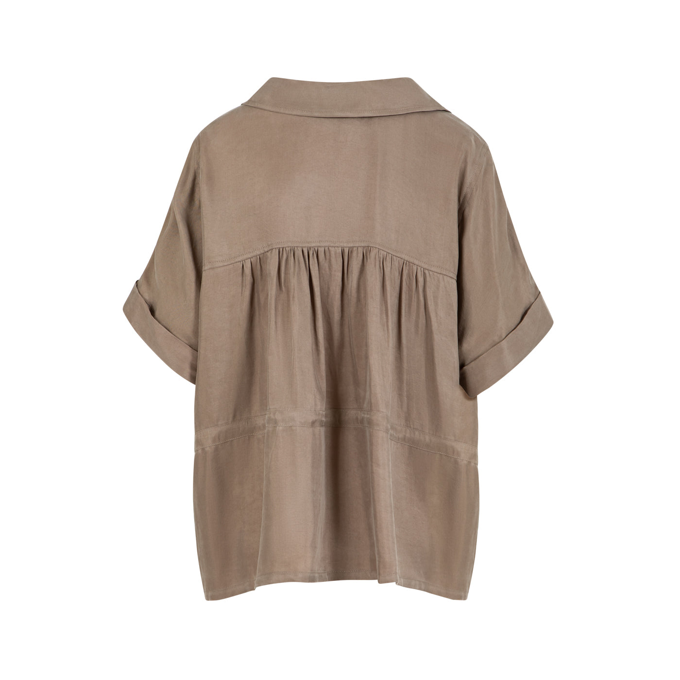 COSTER COPENHAGEN - Blouse with zipper and bow - Moon rock