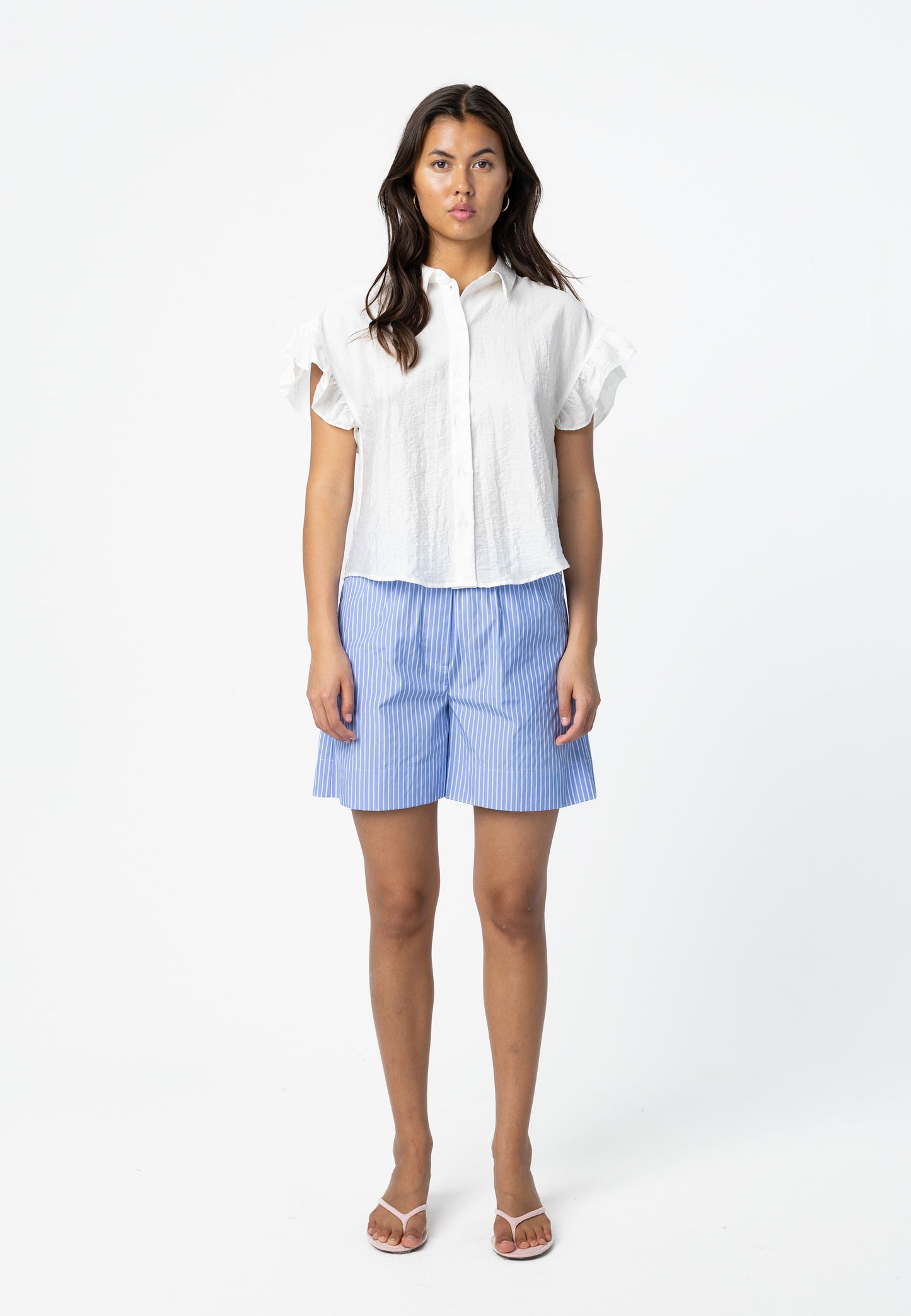 COSTER COPENHAGEN - Shirt with ruffle sleeves - White