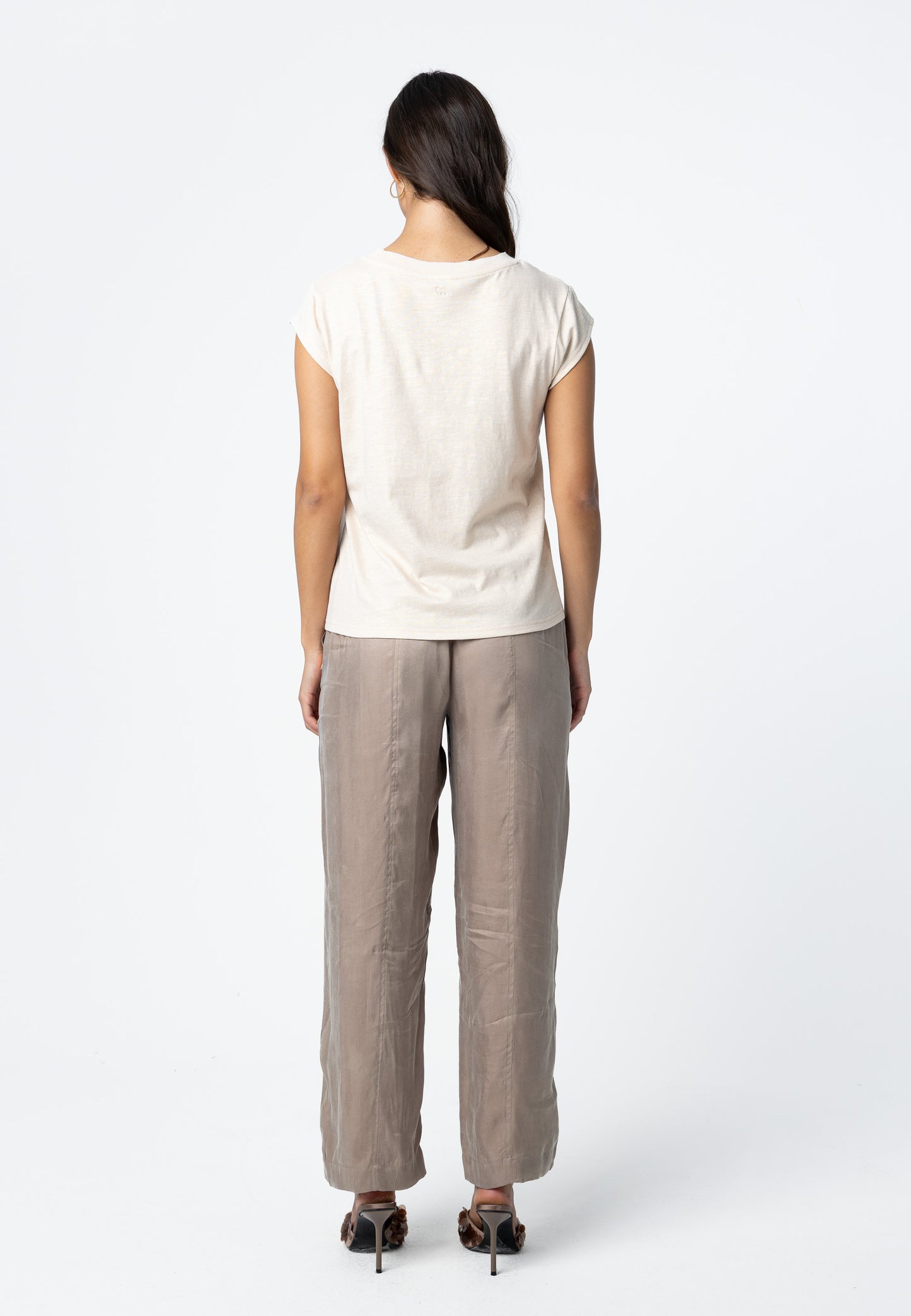 COSTER COPENHAGEN - Loose pants in lyocell - Sille fit - Moon rock