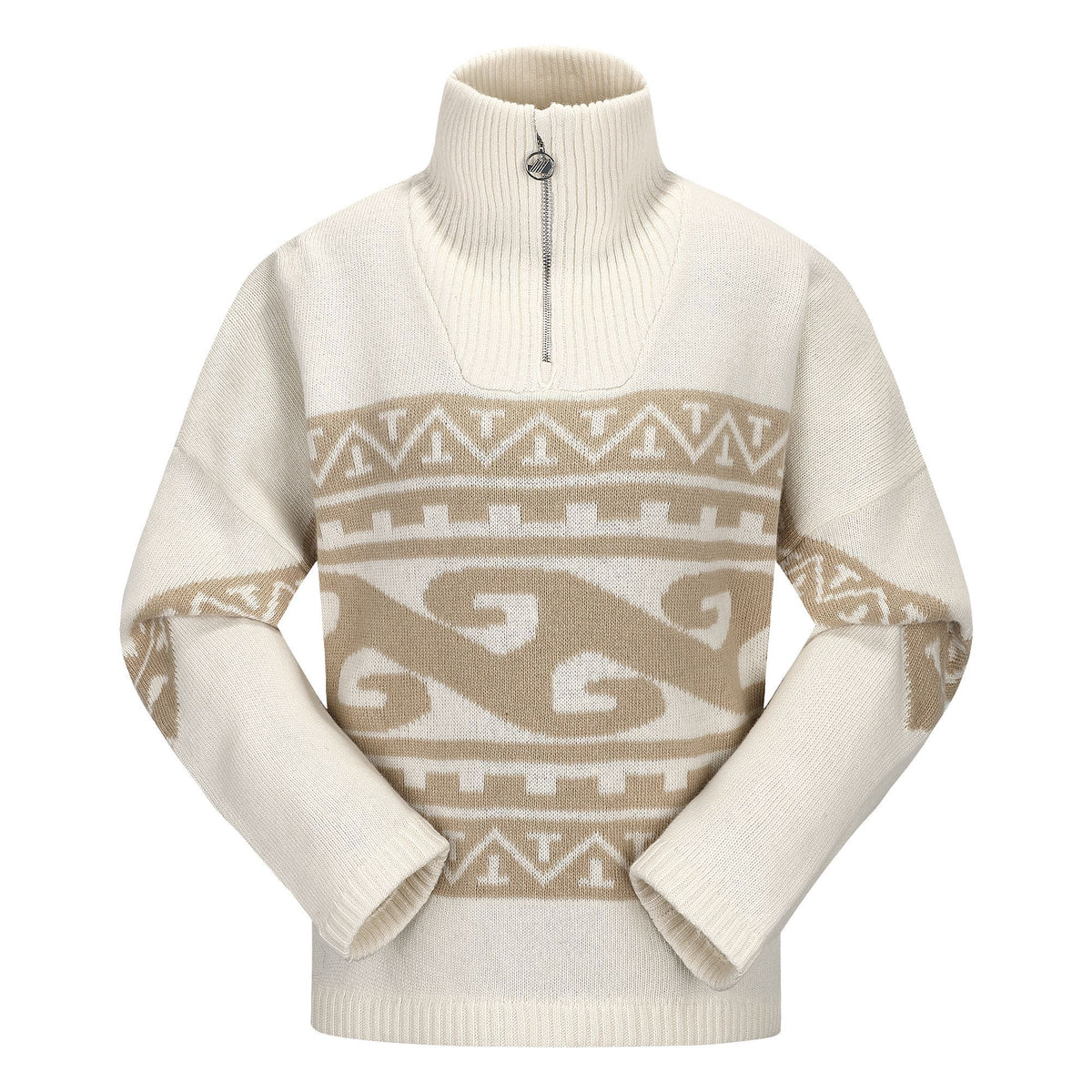 EMILIE VOE NERENG - Lygna wool blend half-zip - Gardenia