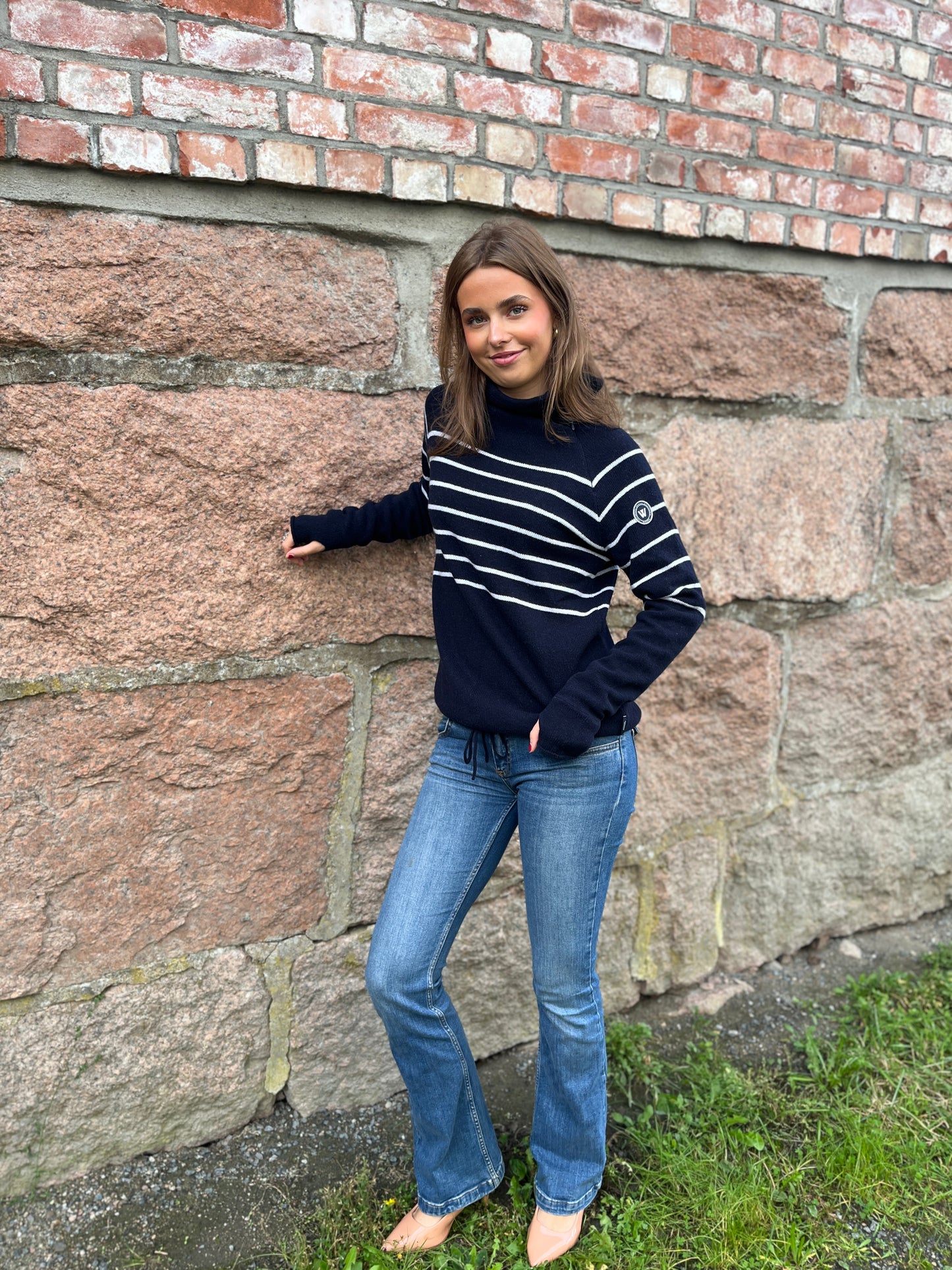 Martina Sweater Windproof  Navy/Off-White (Holebrook)