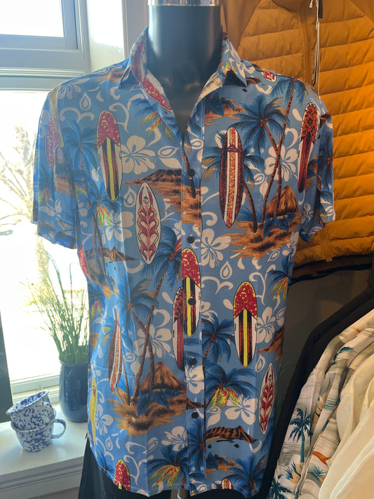 BERNTSON - Hawaii shirt - Blue