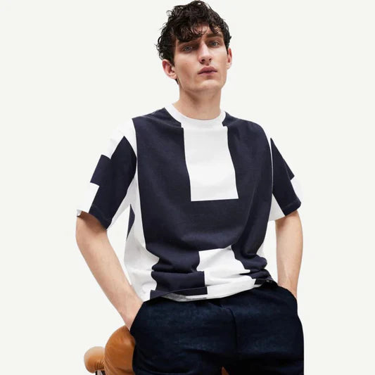 HÉST - Billy T-Shirt - Optical White/Navy